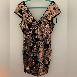 Black sequin mini dress by Guess